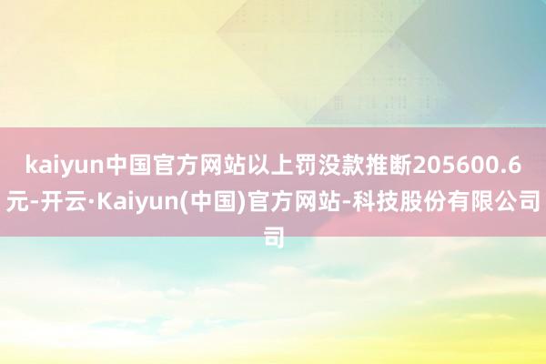 kaiyun中国官方网站以上罚没款推断205600.6元-开云·Kaiyun(中国)官方网站-科技股份有限公司